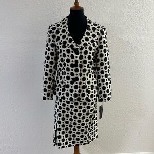 Albert Nipon Black and White Polka Dot Skirt Set